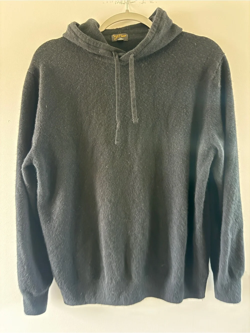 J. Crew Men's Cashmere Charcoal Crewneck Hoodie Sweater
